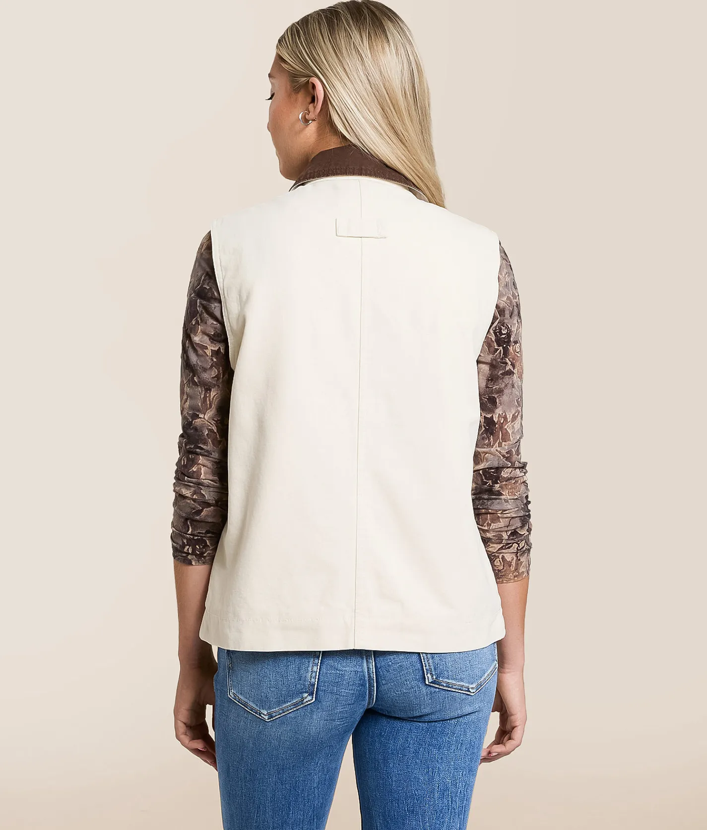 Outdoor By 26 Oversized Barn Vest Cream New