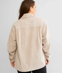 Coats & Jackets | BKE Oversized Corduroy Shacket Taupe