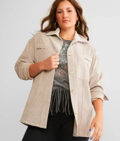 Coats & Jackets | BKE Oversized Corduroy Shacket Taupe
