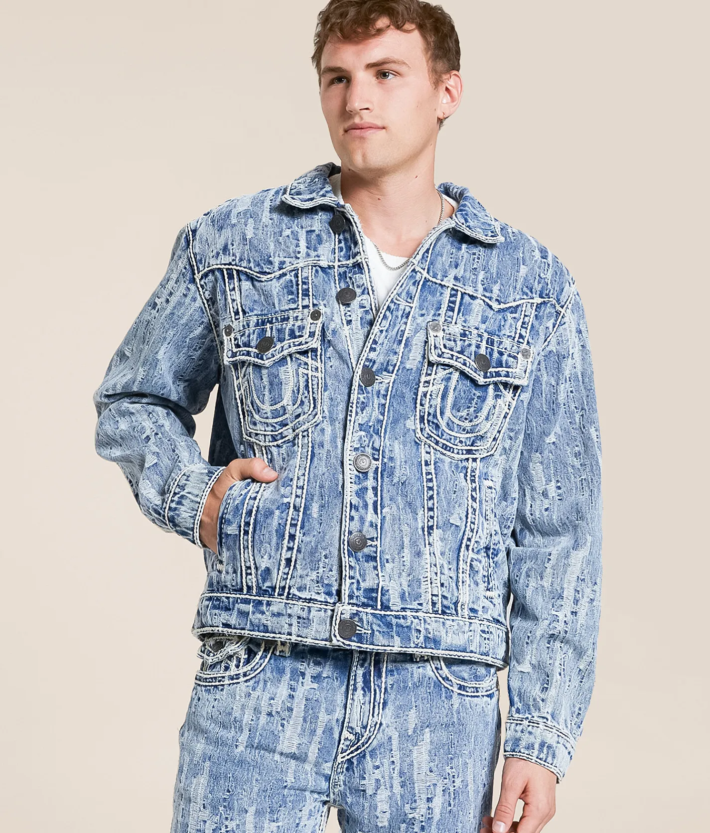 Tops|Coats & Jackets | True Religion Oversized Denim Jacket City Lights Light
