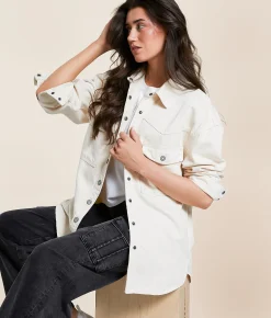 HIDDEN Oversized Denim Jacket Ecru Discount