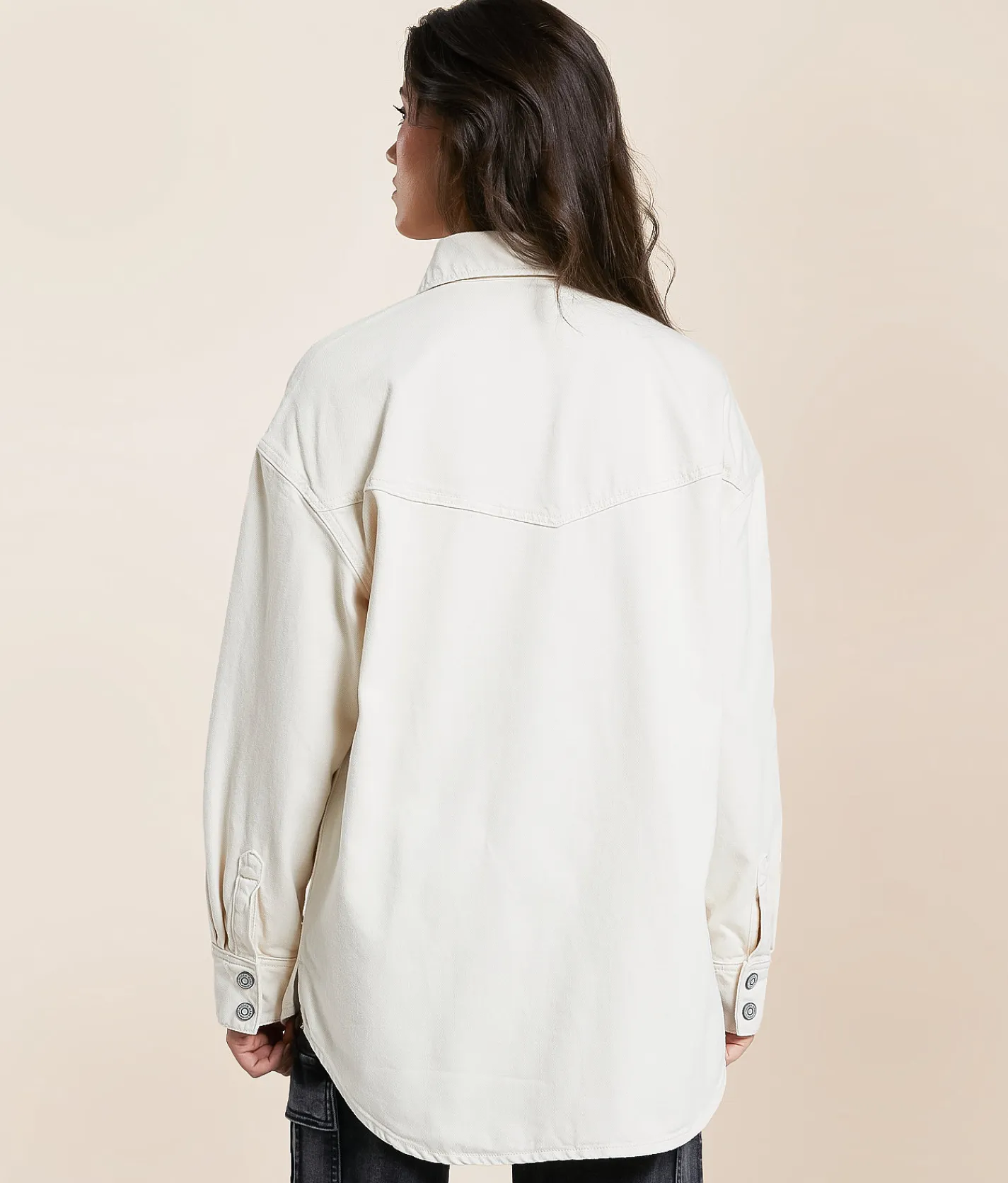 HIDDEN Oversized Denim Jacket Ecru Discount
