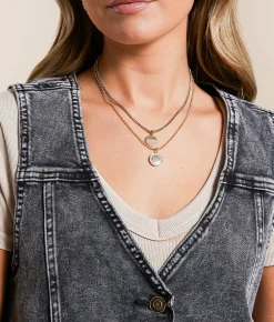 Tops|Coats & Jackets | Willow & Root Oversized Denim Vest Washed Black