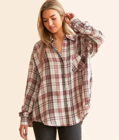 BKE Oversized Plaid Shirt Multi Online