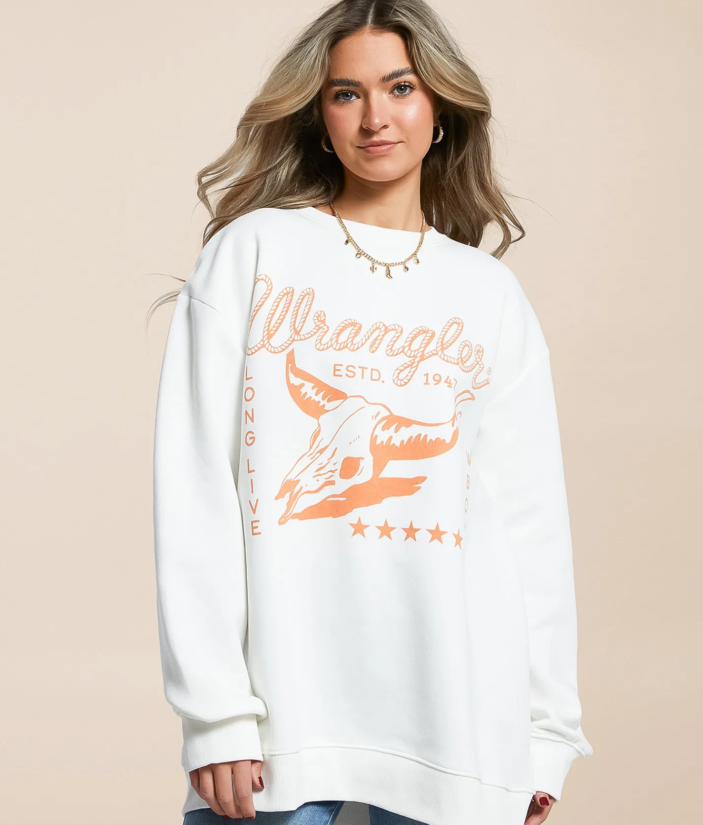 Tops | Wrangler® 1947 Oversized Pullover Ecru