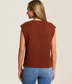 Willow & Root Oversized Sweater Vest Brown Sale