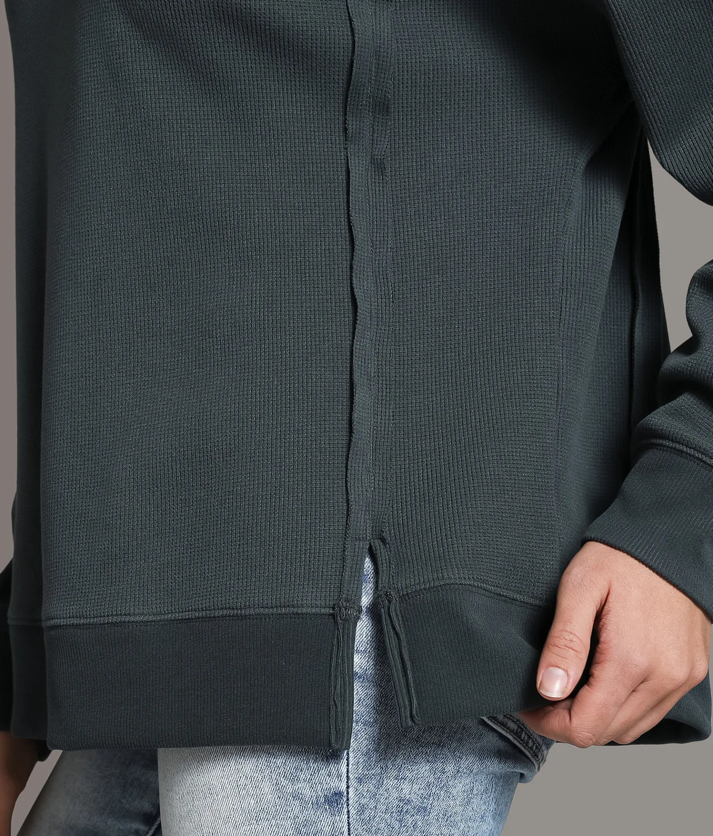 Tops | BKE Oversized Thermal Top Dark Slate
