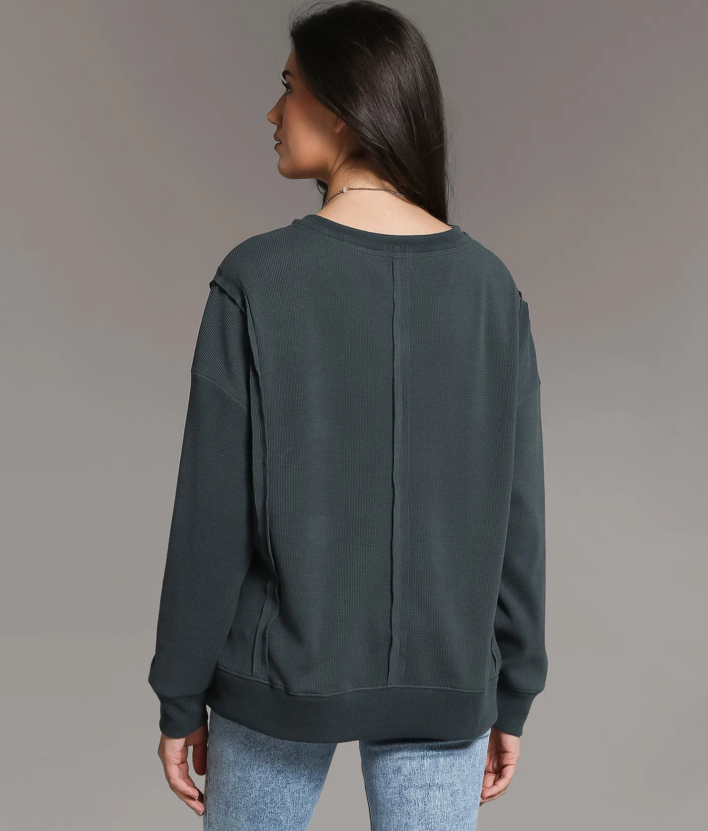 Tops | BKE Oversized Thermal Top Dark Slate