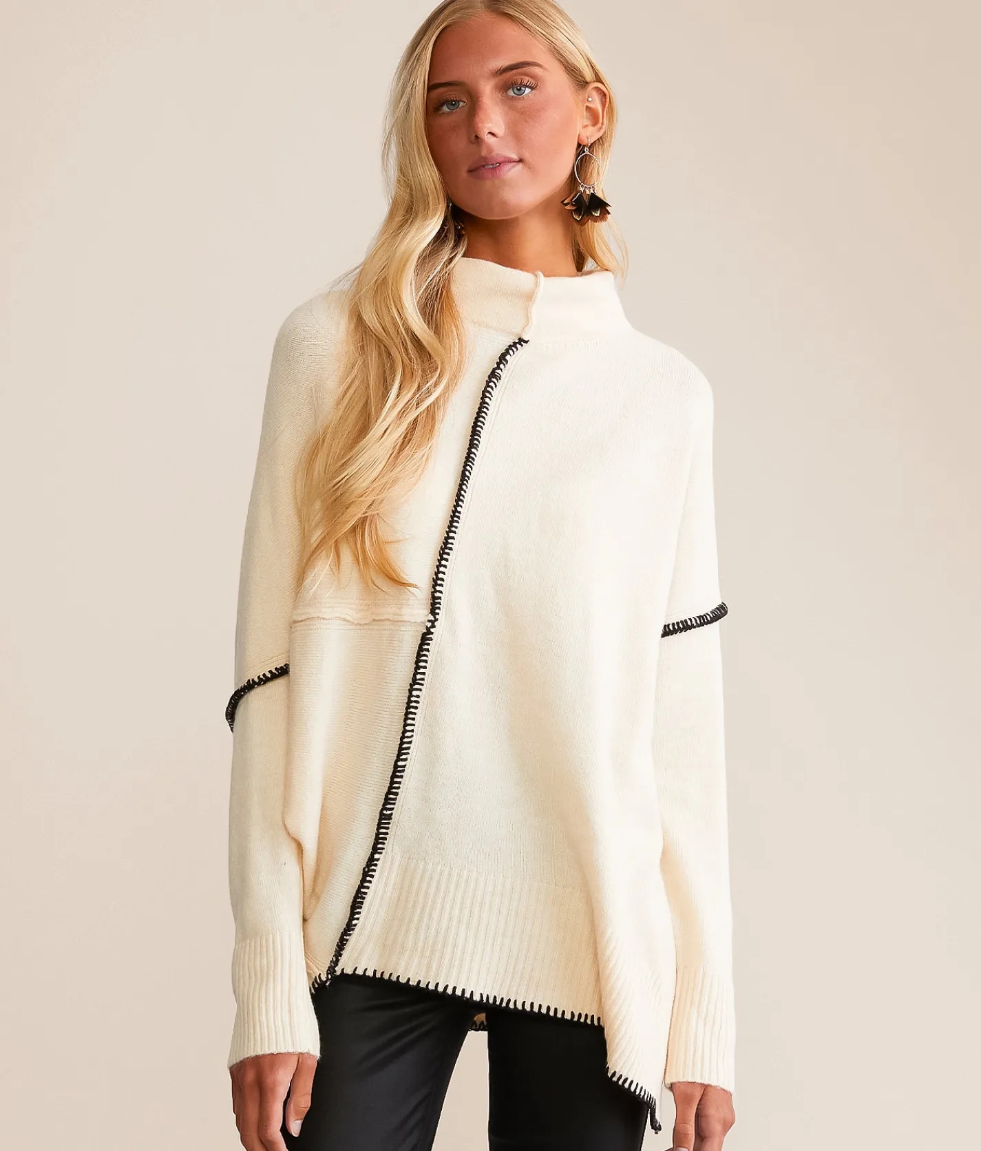 Tops | BKE Oversized Tunic Sweater Chili Pepper