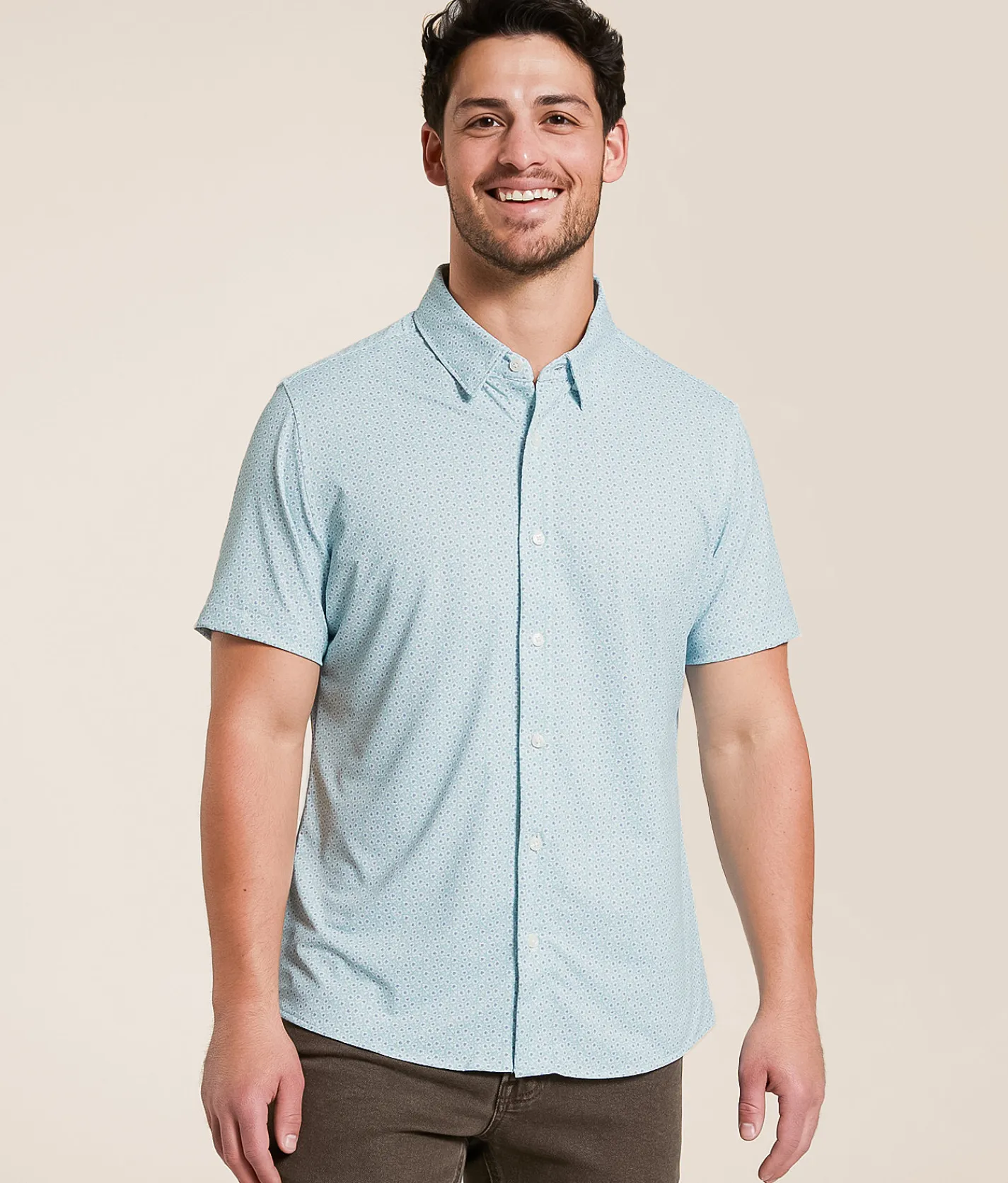 Tops | 7Diamonds Owen™ Textured Stretch Shirt Mint