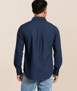 Tops | Departwest Oxford Standard Stretch Shirt Navy