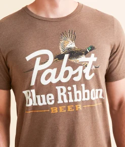 Brew City Pabst Blue Ribbon Wildlife T-Shirt Heather Brown Best