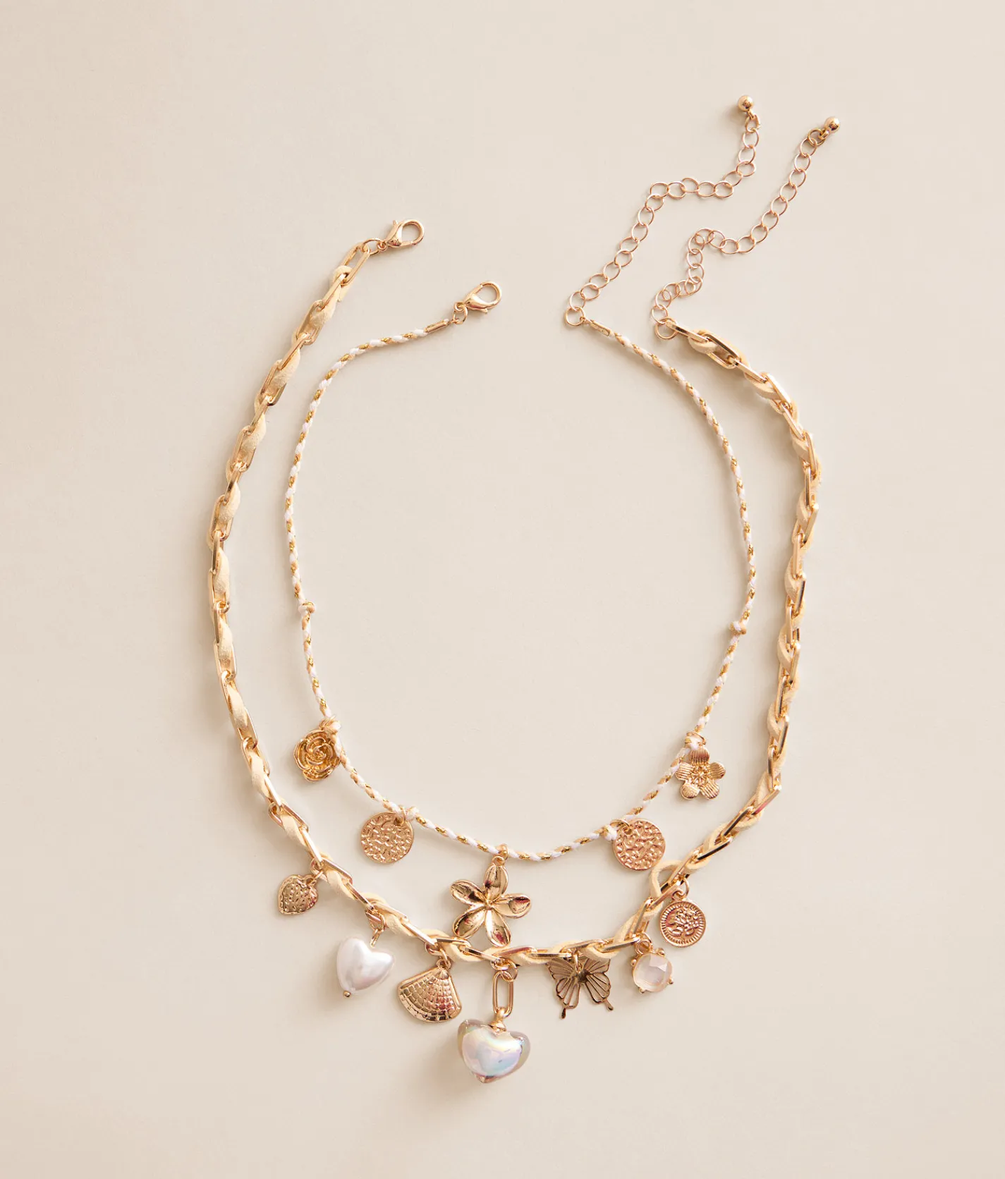 BKE 2 Pack Charm Necklace Set Gold