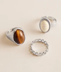 Accessories | Sterling & Stitch 3 Pack Western Ring Set Silver
