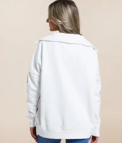 Tops | Wanakome Padma Half Zip Pullover Ivory