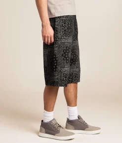 Caliber Paisley Baggy Stretch Short Black Hot