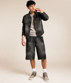 Caliber Paisley Baggy Stretch Short Black Hot