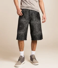 Caliber Paisley Baggy Stretch Short Black Hot