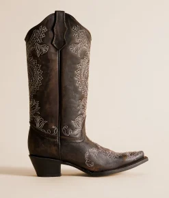 Shoes | Circle G by Corral Paisley Embroidered Leather Western Boot Black