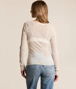 Tops | Willow & Root Paisley Flocked Top Jet Stream