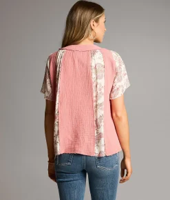 Tops | BKE Paisley Floral Henley Multi