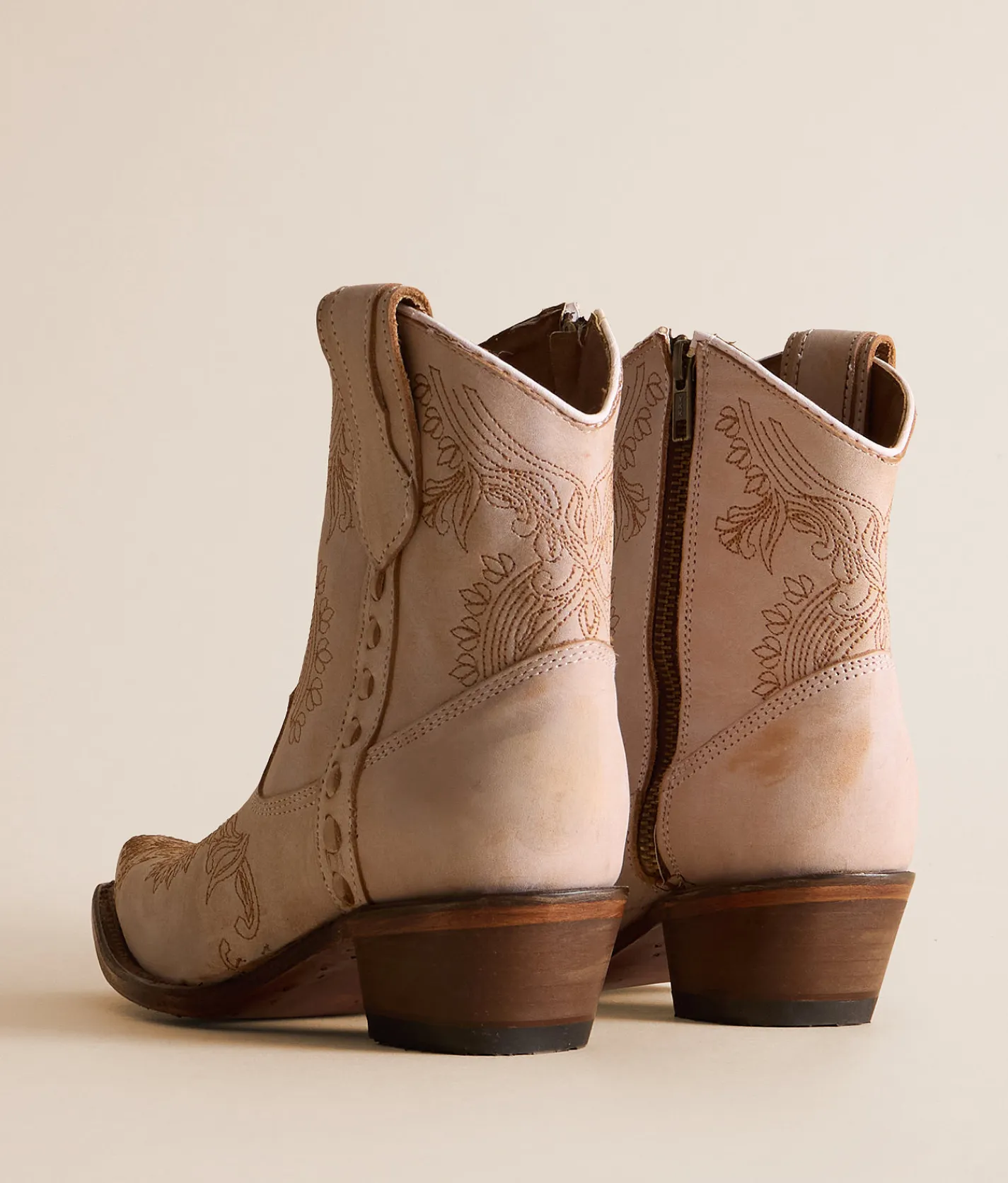 Shoes | Circle G by Corral Paisley Western Leather Ankle Boot White