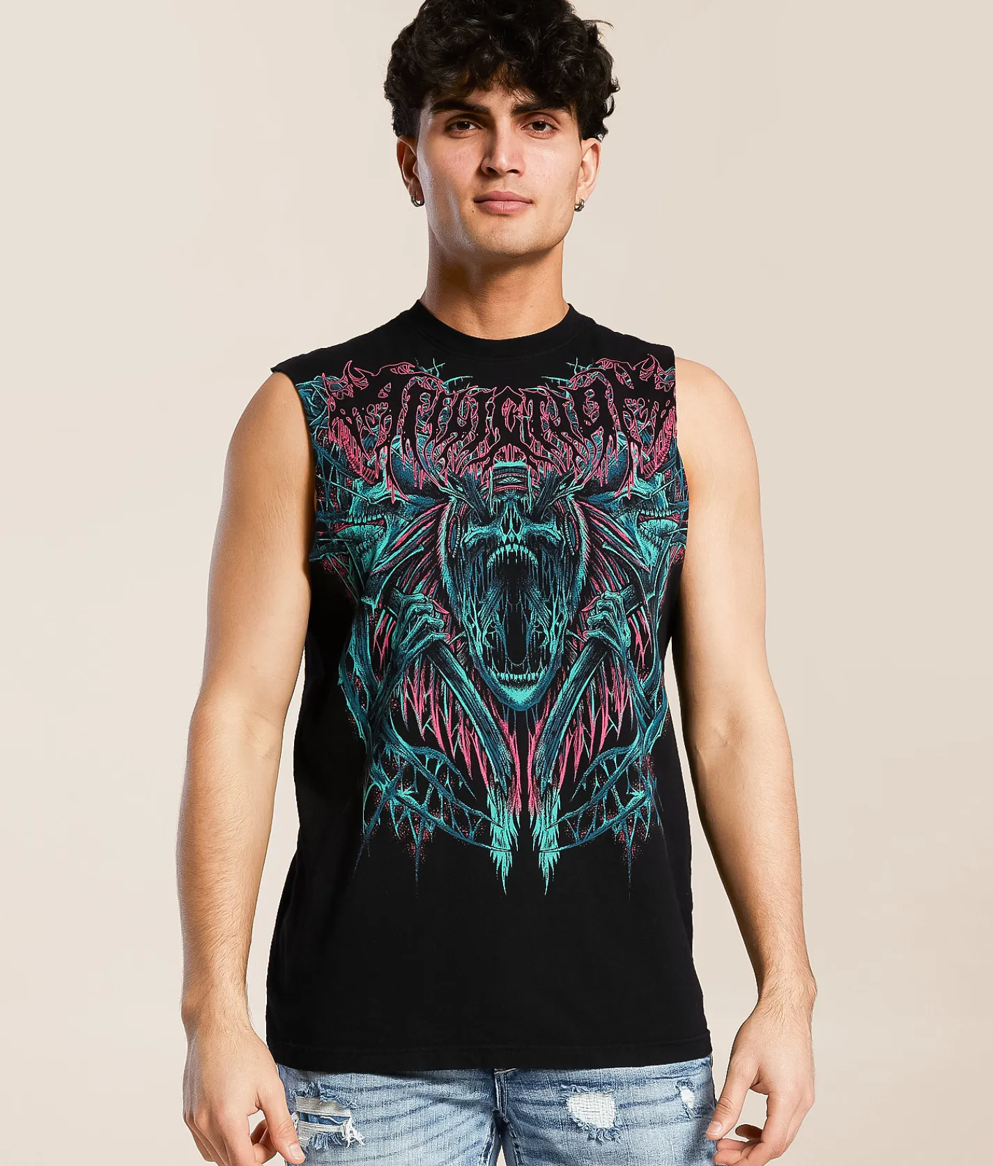 Affliction Pale Sky Muscle Tank Top Black Clearance