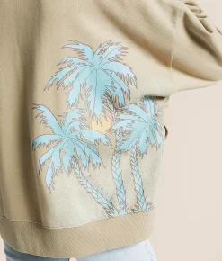 Billabong Palm Life Oversized Pullover Cobblestone Discount