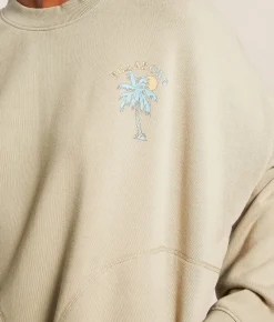Billabong Palm Life Oversized Pullover Cobblestone Discount