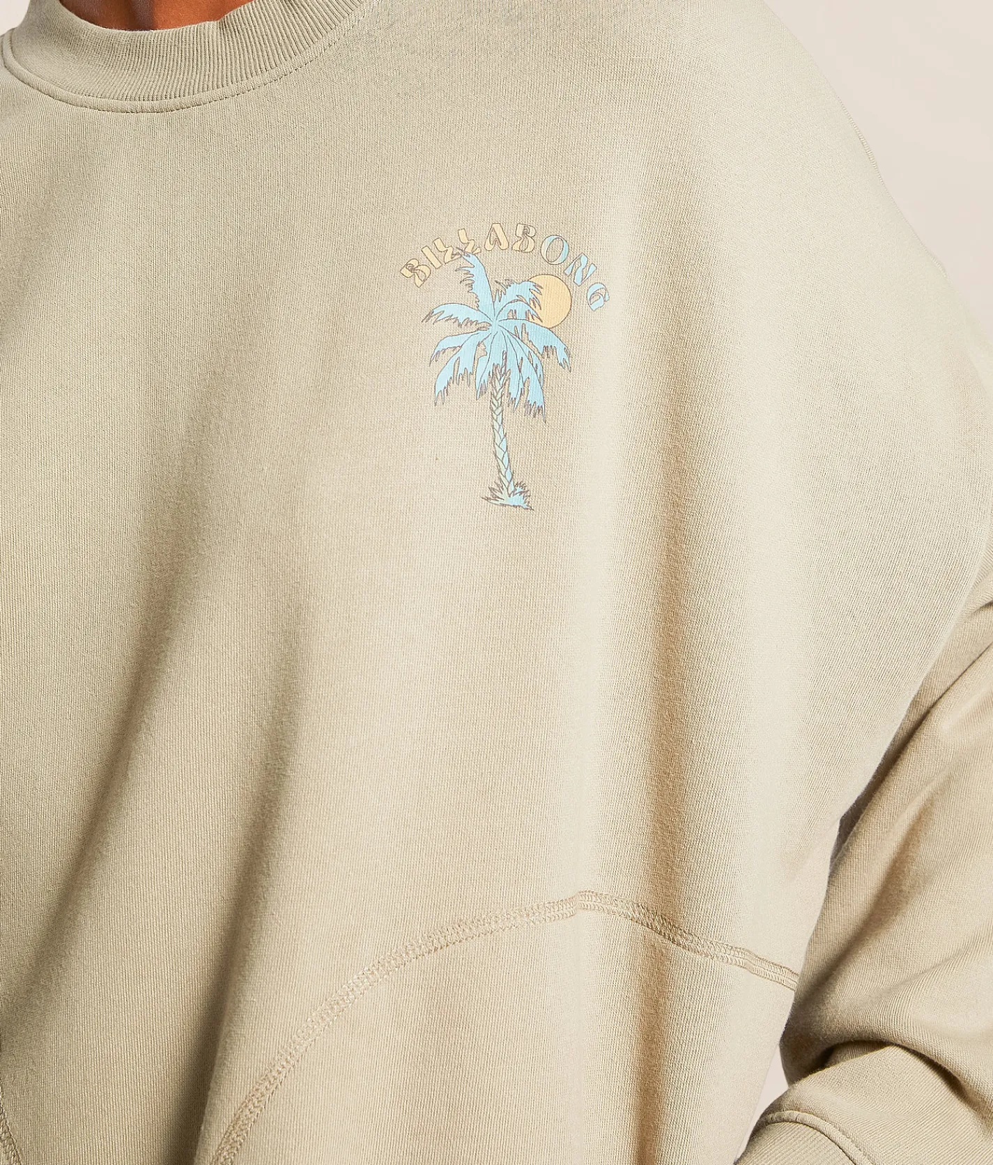 Billabong Palm Life Oversized Pullover Cobblestone Discount