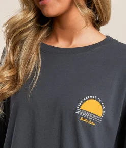 Tops | Salty Crew Palm Set Cover-Up T-Shirt Charcoal