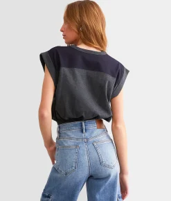 FITZ + EDDI Palm Springs Cropped T-Shirt Charcoal Best