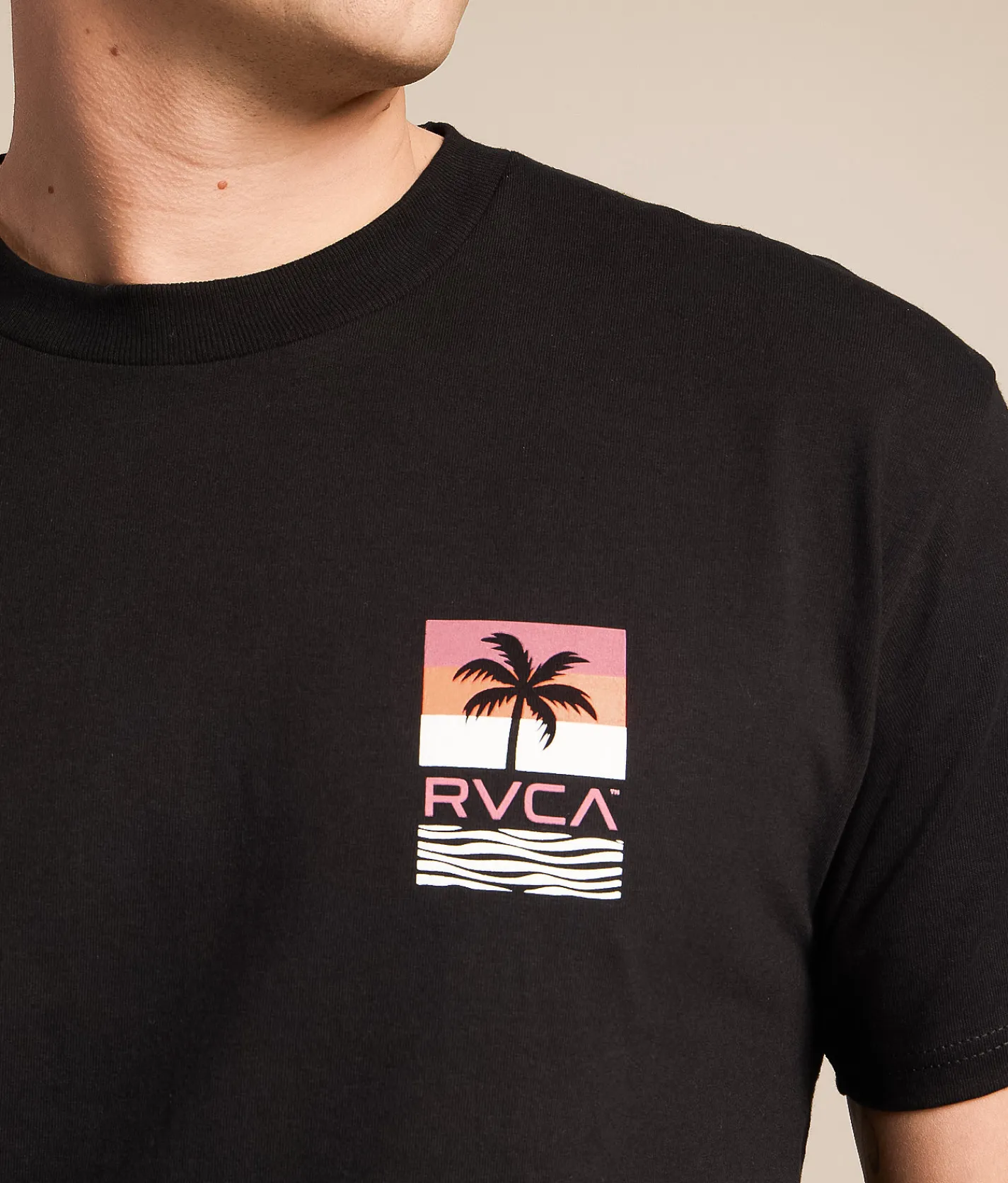 Tops|Graphic T-Shirts | RVCA Palm Stack T-Shirt Black