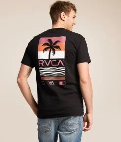 Tops|Graphic T-Shirts | RVCA Palm Stack T-Shirt Black
