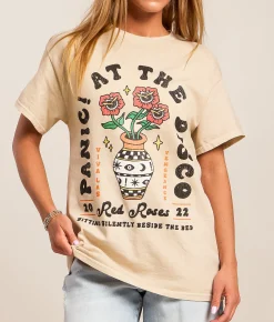 MANHEAD Panic! At The Disco Oversized Band T-Shirt Cream Outlet