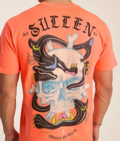 Tops|Graphic T-Shirts | Sullen Panther Trip T-Shirt Neon Red Orange