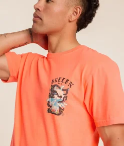 Tops|Graphic T-Shirts | Sullen Panther Trip T-Shirt Neon Red Orange