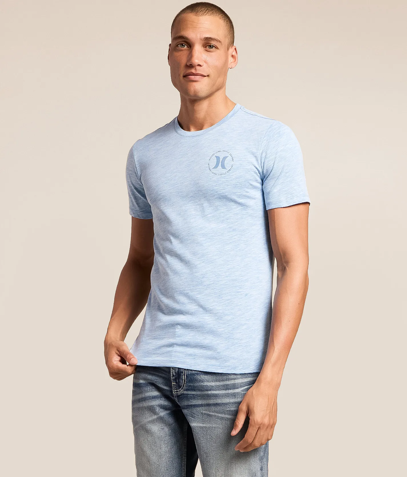 Tops|Graphic T-Shirts | Hurley Parallel T-Shirt White Blue Heroic