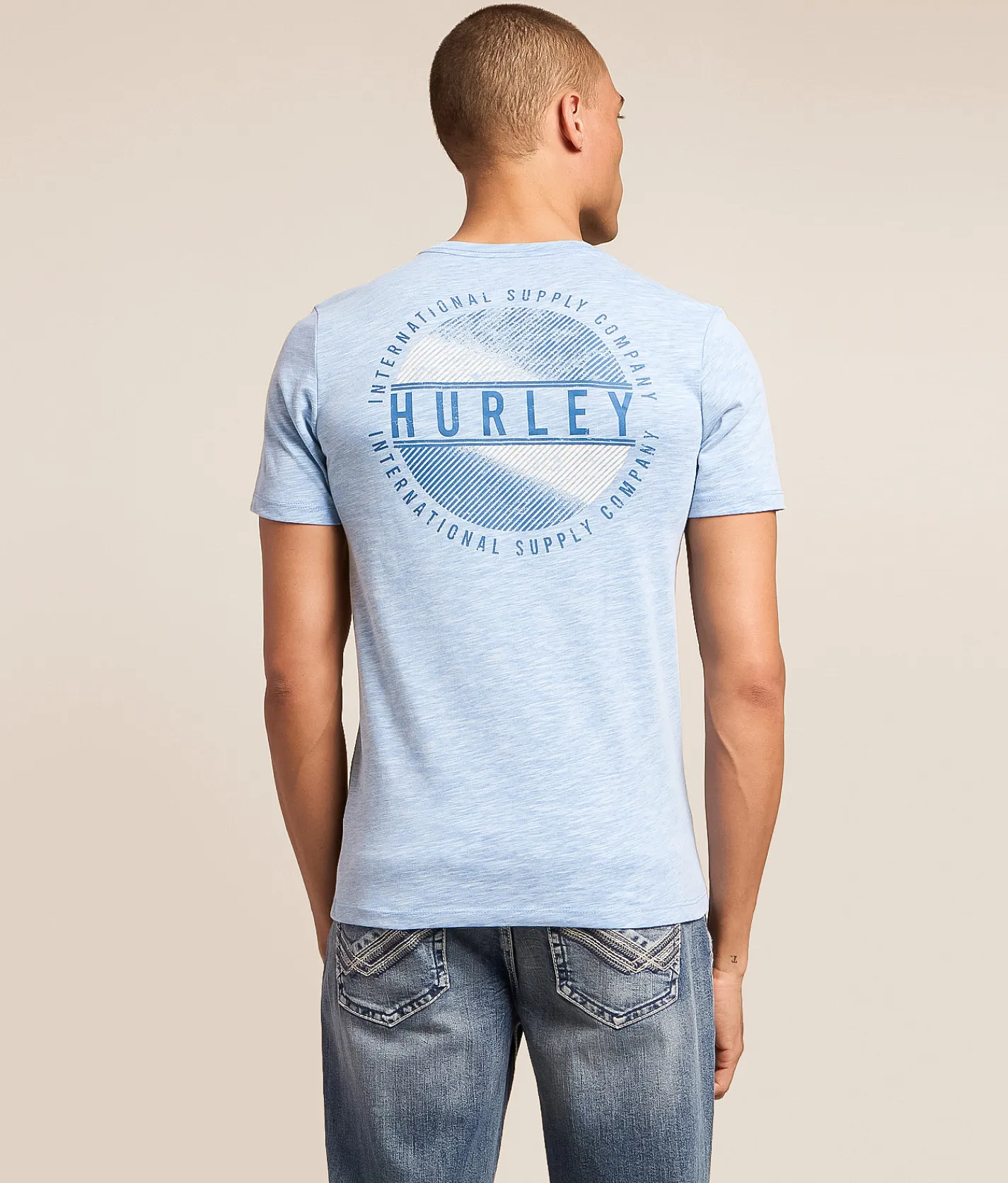 Tops|Graphic T-Shirts | Hurley Parallel T-Shirt White Blue Heroic