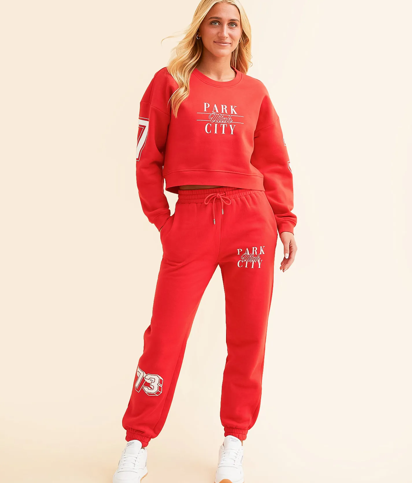 FITZ + EDDI Park City Utah Cropped Pullover High Risk Red New
