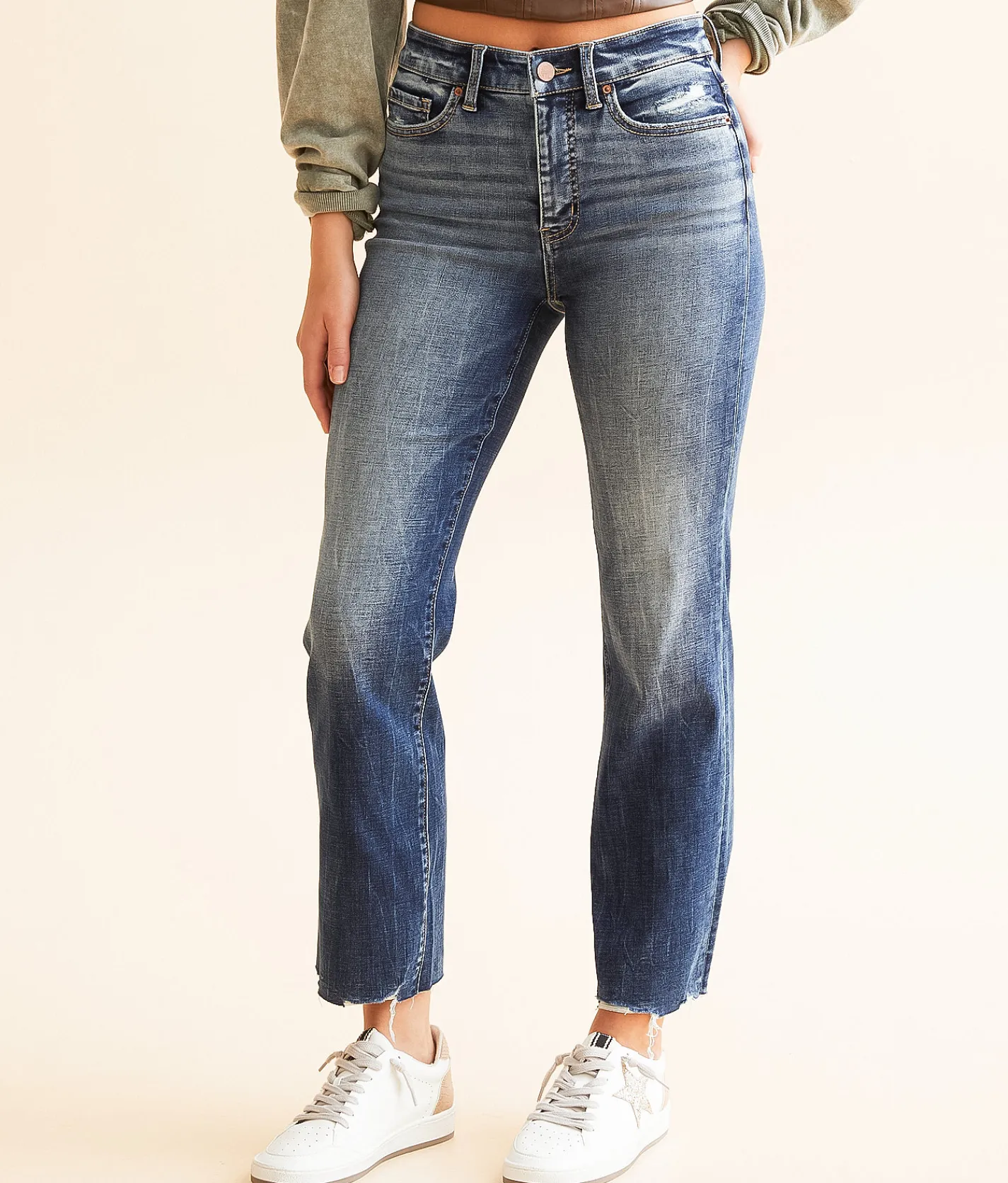 Jeans|Bottoms | BKE Parker Cropped Straight Stretch Jean Mintle 5