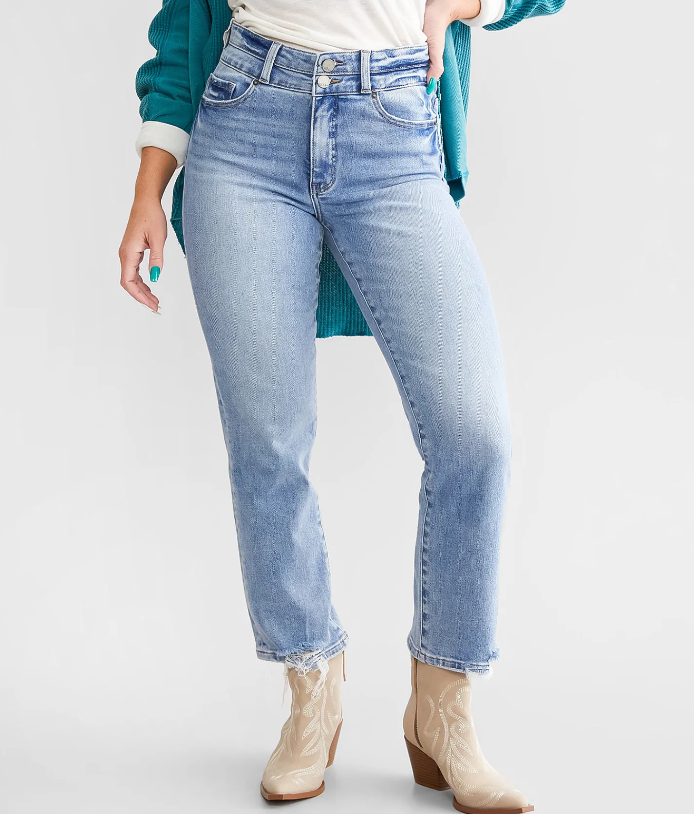 BKE Parker Cropped Straight Stretch Jean Bick Best