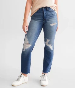 BKE Parker Cropped Straight Stretch Jean Grider Clearance