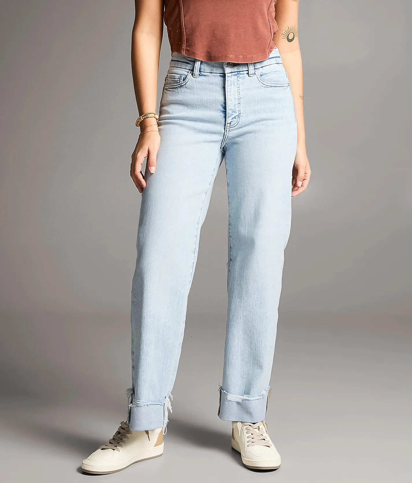 Jeans|Bke Jeans | BKE Parker Cropped Wide Leg Cuffed Stretch Jean Kerker 9