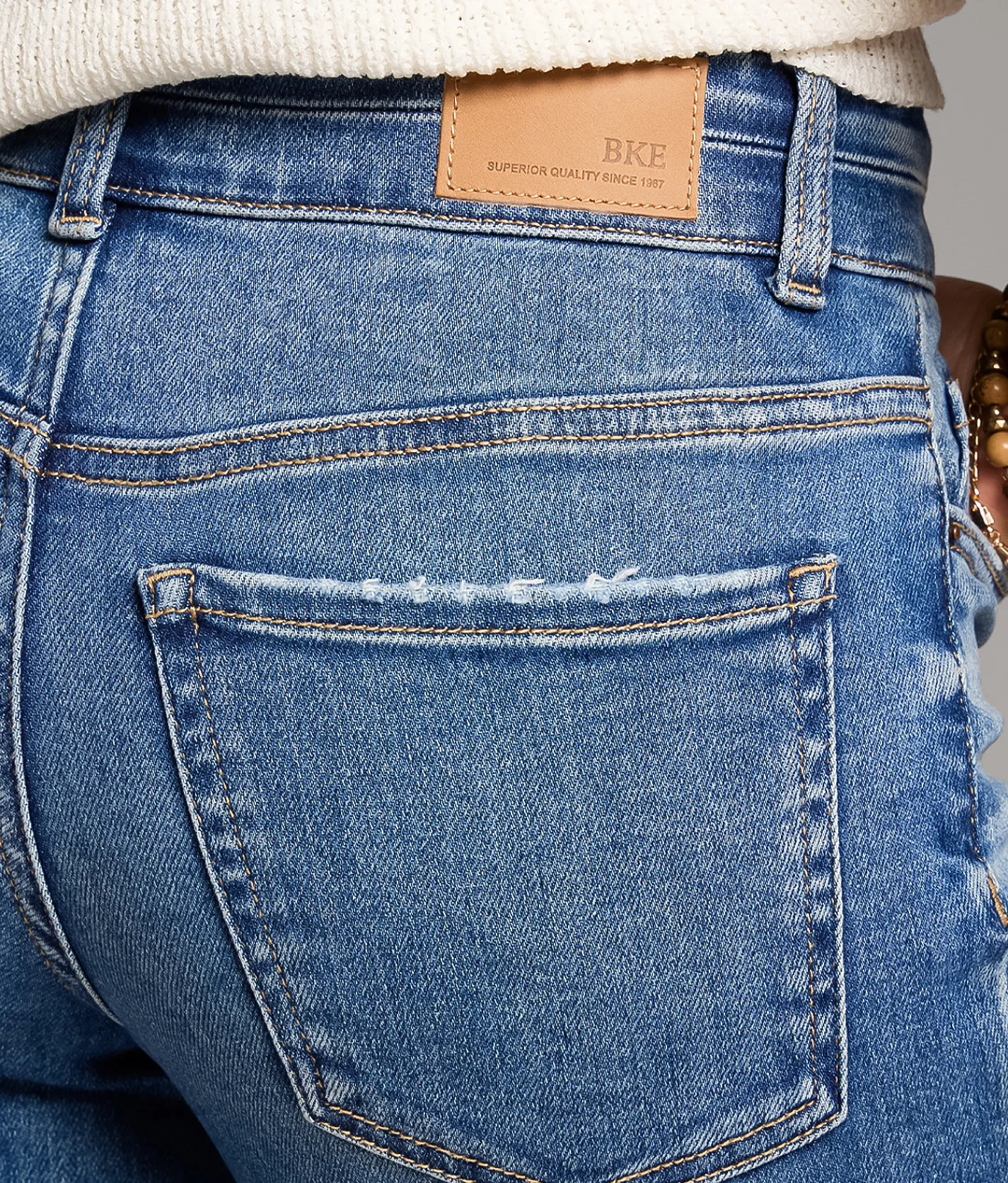 BKE Parker Cropped Wide Leg Stretch Jean Thacker