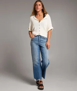 BKE Parker Cropped Wide Leg Stretch Jean Thacker