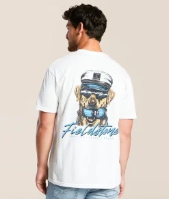 Tops|Graphic T-Shirts | Fieldstone Party Barge Captain T-Shirt White