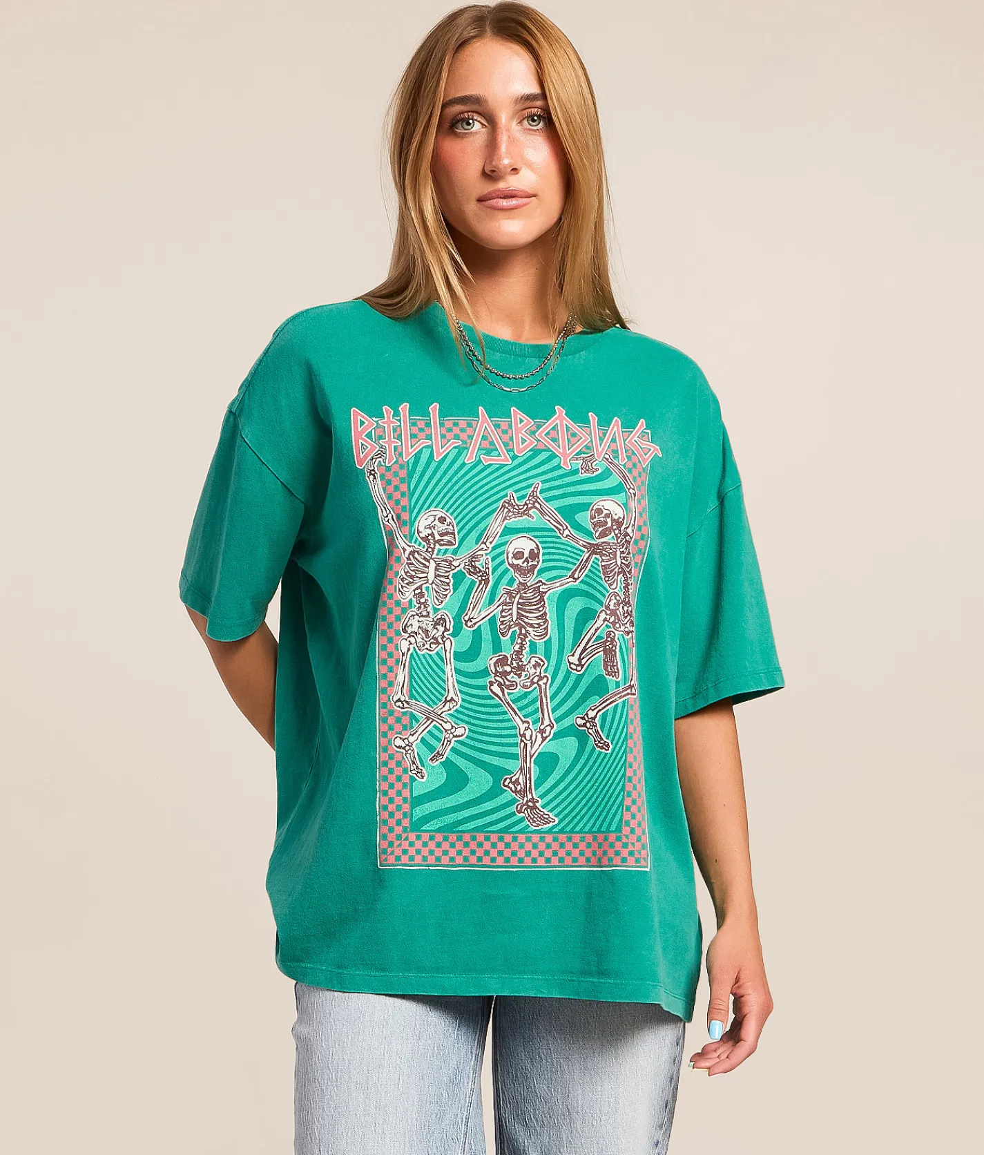 Tops | Billabong Party Palms Oversized T-Shirt Climbing Ivy