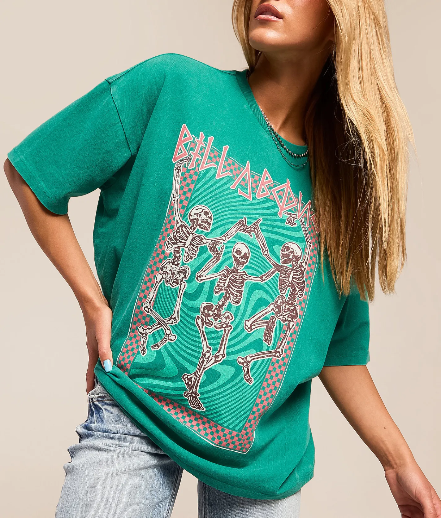 Tops | Billabong Party Palms Oversized T-Shirt Climbing Ivy