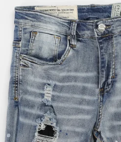 Sale Jeans|Bottoms | Industrial Indigo Patch Skinny Stretch Jean Indigo